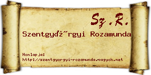 Szentgyörgyi Rozamunda névjegykártya